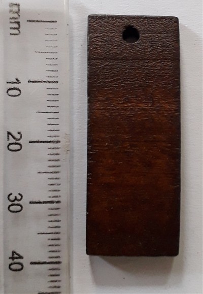 40mm x 15mm Oblong Wooden Pendant - Brown (each)