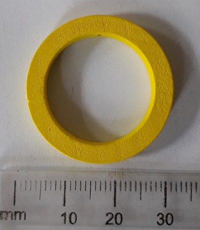 30mm Round Wooden Rings - Yellow (each)