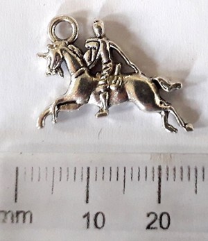 20mm Nickel Charm - Unicorn with Knight (each)