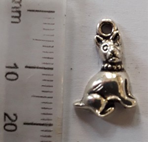 18mm Nickel Charm - Sitting Cat (each)