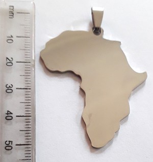 45mm Stainless Steel Africa Pendant (each)