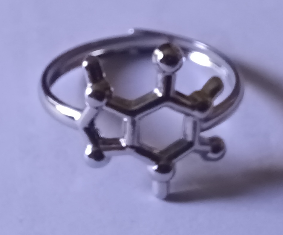Stainless Steel Molecule Ring - Caffeine (each)
