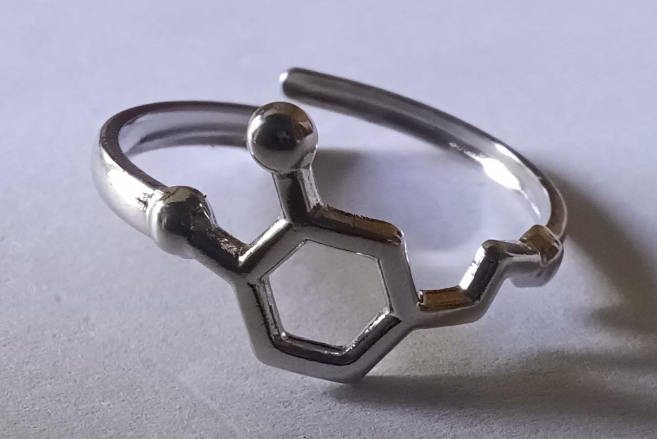 Stainless Steel Molecule Ring - Dopamine (each)