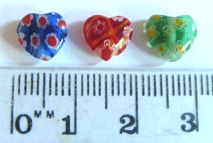15mm Millefiori Hearts (each)
