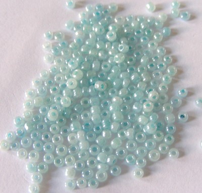 2mm Seed Beads - Pearly Blue (50g pkt)
