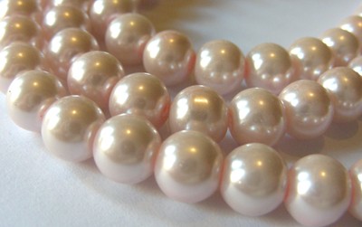 6mm Pale Pink Glass Pearls (+/- 140 pieces)