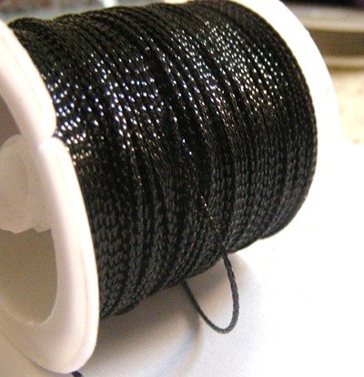 1.0 Metallic Beading Cord - Black (30m Roll)