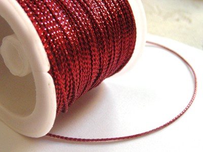 1.0 Metallic Beading Cord - Red (30m Roll)
