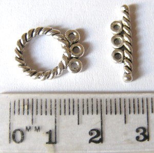 3 String Nickel Toggle Clasp (each)