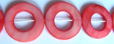 20mm Shell Donuts - Coral (+/- 10 pieces)