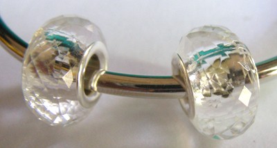 Acrylic Facetted Pandora Bead - Clear (each)