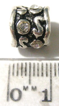10mm Pandora / Miglio Spacer with Pattern and Diamante (each)