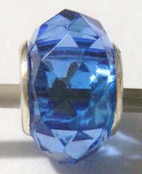 Acrylic Facetted Pandora Bead - Blue (each)