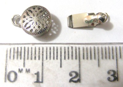 Nickel Box Clasp with Filigree Detail(each)