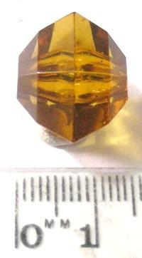 15mm x 15mm Acrylic Facetted Hexagon - Brown (each)