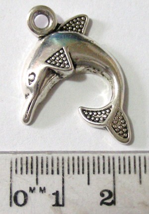25mm Dolphin Pendant - Nickel (each)