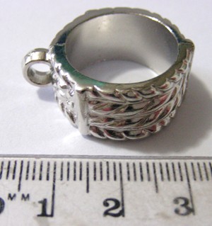 25mm Metallised Scarf Ring with Hanging Loop (each)