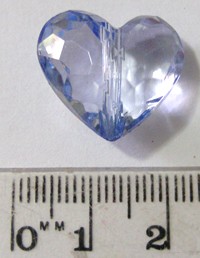 20mm Acrylic Facetted Hearts  - Blue(pkt of 6)