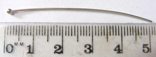 50mm Silvertone Headpins With Ball Tops (+/- 100 Pieces)
