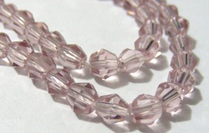 4mm Crystal Bicones - Light Rose (+/- 70 pieces)