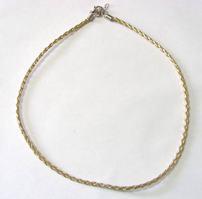 4mm Plaited Leather Necklace Complete- Gold (each)