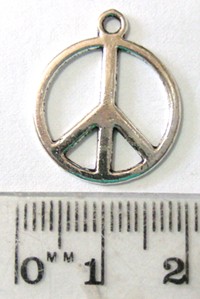 20mm Nickel Charm - Peace Sign (each)