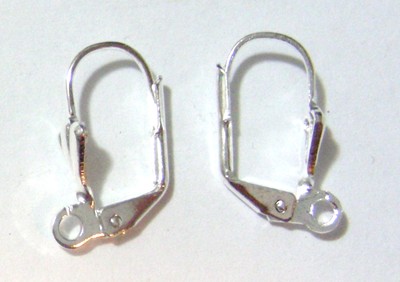 Silvertone Leverback Earring Wires (Per Pair)