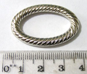 35mm Metallised Scarf Ring - Oval with Etching (each)