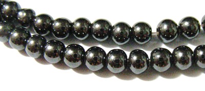 6mm Hematite Beads - Round (+/- 60 pieces)