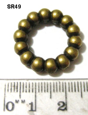 25mm Metallised Bronze Scarf Ring with Bobble Pattern (each)