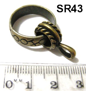25mm Bronze Scarf Ring with Hanging Loop (each)