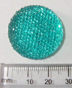 30mm Flatback Acrylic Rhinestone - Turquoise (each). Can also be