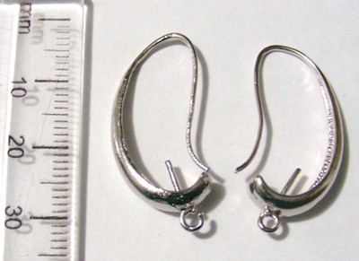 22mm Nickel Broad Earring Wires (per pair)