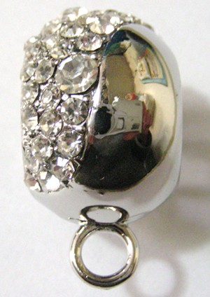 25mm Round Nickel Scarf Centrepiece with Diamante (each)
