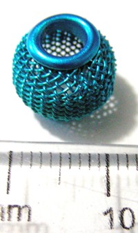 Aluminium Mesh Pandora Bead - Turquoise(each)