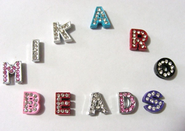 11mm Bling Alphabet Beads - Assorted Colours (each)