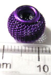 Aluminium Mesh Pandora Bead - Purple (each)