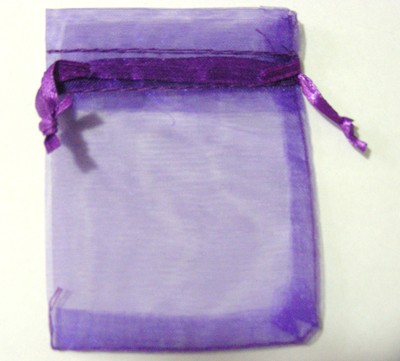 90mm x 70mm Organza Gift Bag Plain - Purple (each)