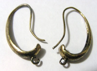 22mm Antique Bronze Broad Earring Wires (per pair)