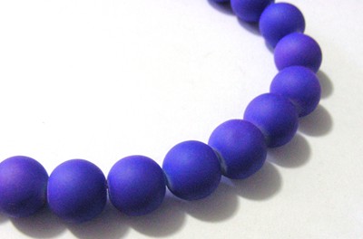 12mm Matt Glass Beads - Purple (+/- 35 pieces)