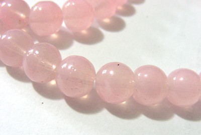 10mm Clear Glass Beads - Milky Pink (+/- 40 pieces)
