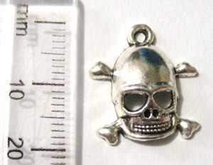 20mm Nickel Charm - Skull (each)