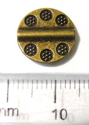 15mm Antique Bronze Flat Spacer with Pattern (each)