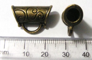 20mm Antique Bronze Bail - Etched (each)