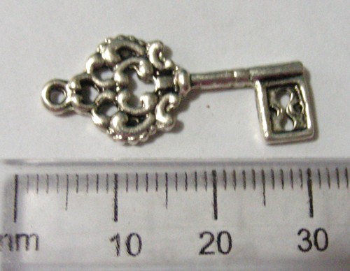 28mm Nickel Key Charm (each)