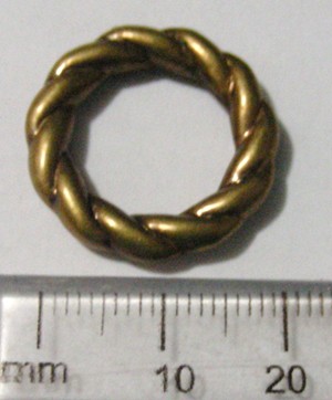 20mm Metallised Bronze Scarf Ring - Rope Design (each)