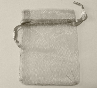 90mm x 70mm Organza Gift Bag Plain - Grey (each)