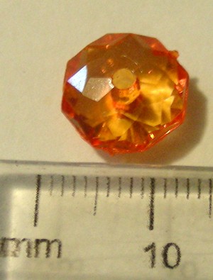 12mm Acrylic Facetted Rondelle - Orange (Pkt of 50)