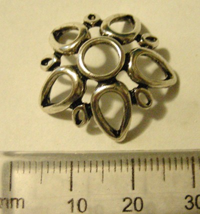 30mm Nickel Beads Caps (each)
