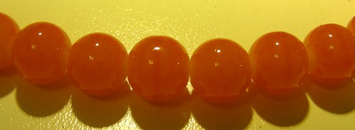 10mm Milky Glass Beads - Orange (+/- 40 pieces)